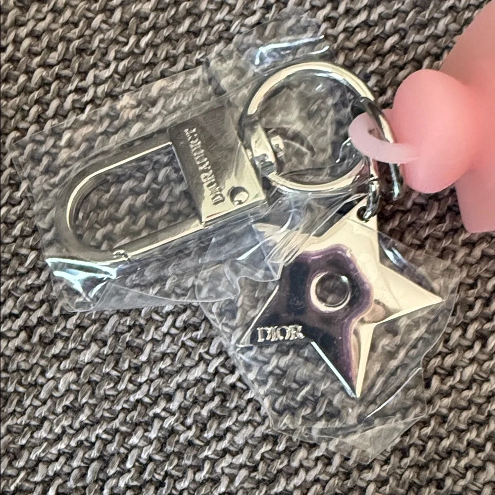 Dior Addict Lip Gloss Star Key Chain Pink Silicone New Authentic - Picture 12 of 17